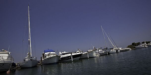 Boats moored in the harbour