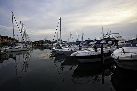 Boats moored in the harbour