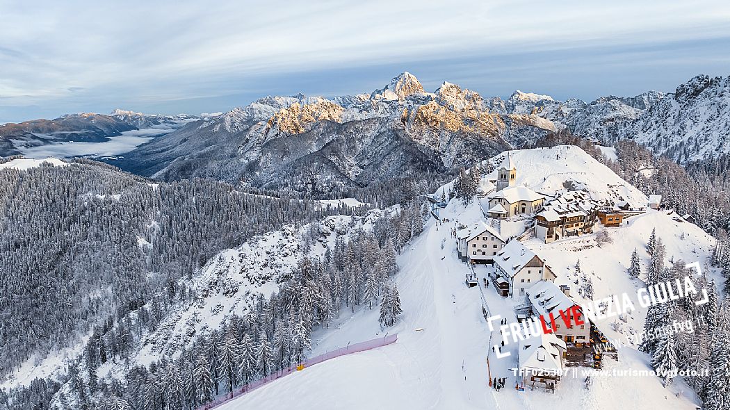 Monte Santo di Lussari at sunset 