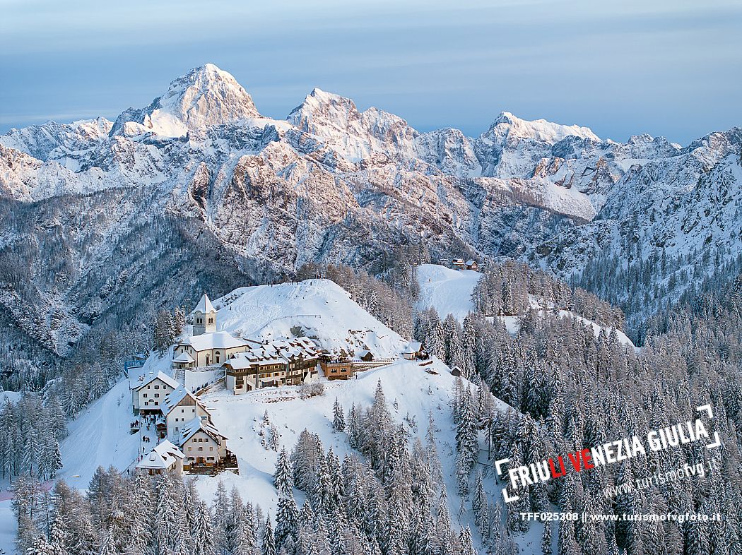 Monte Santo di Lussari at sunset 