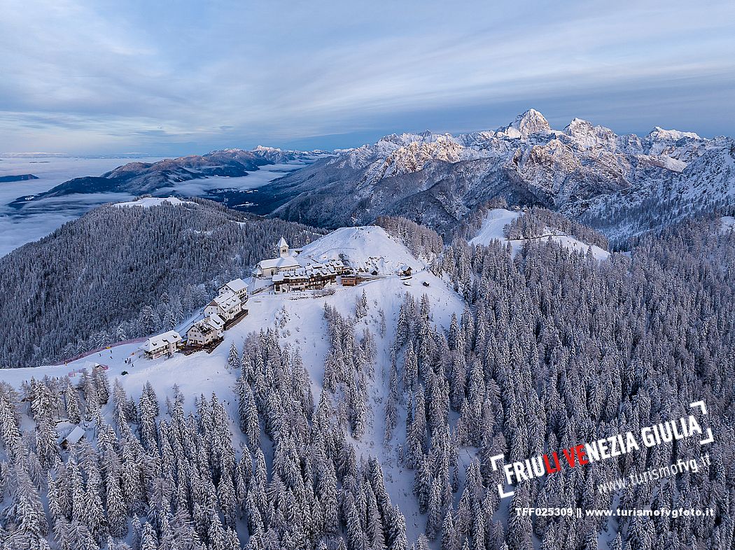 Monte Santo di Lussari at sunset 