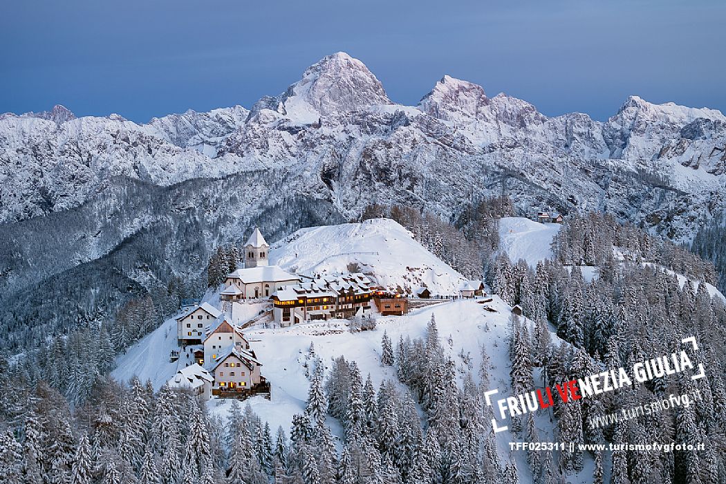 Monte Santo di Lussari at sunset 