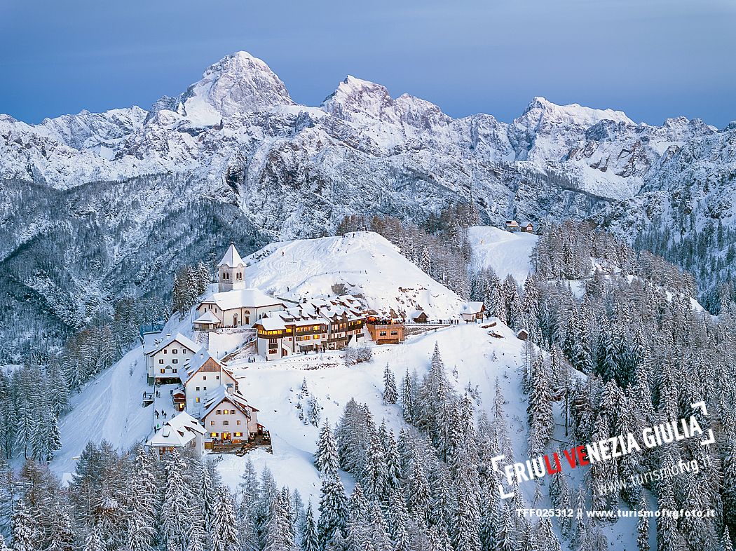 Monte Santo di Lussari at sunset 