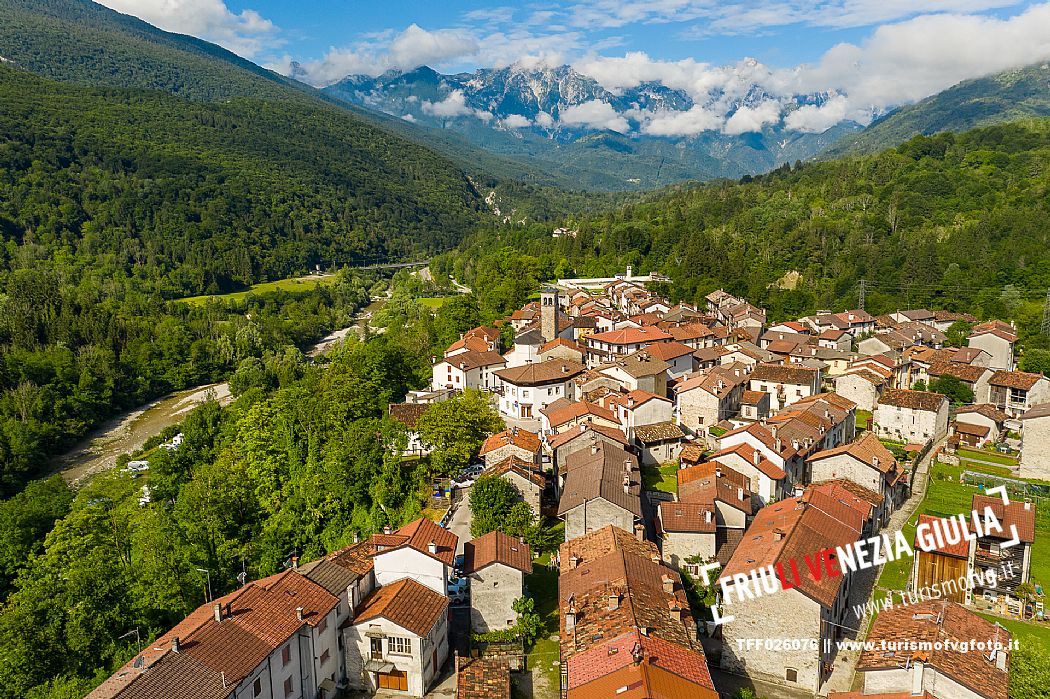 The characteristic town of Andreis, inside the Friulian Dolomites Natural Park