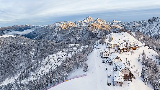 Monte Santo di Lussari at sunset 