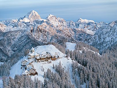 Monte Santo di Lussari at sunset 