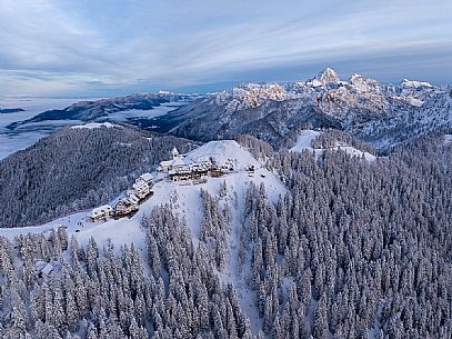 Monte Santo di Lussari at sunset 