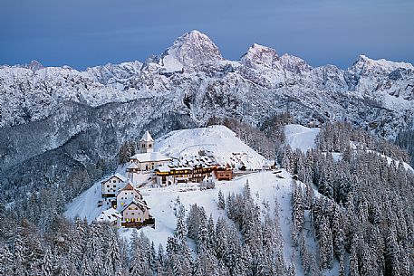 Monte Santo di Lussari at sunset 