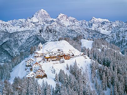 Monte Santo di Lussari at sunset 