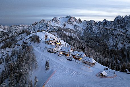 Monte Santo di Lussari at sunset 