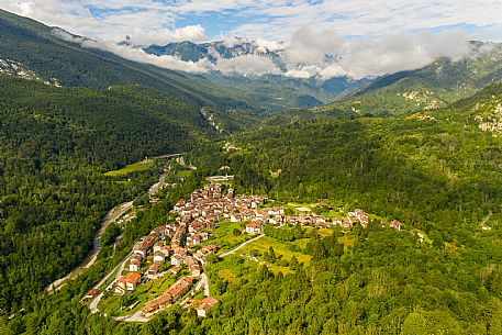 The characteristic town of Andreis, inside the Friulian Dolomites Natural Park