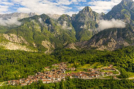 The characteristic town of Andreis, inside the Friulian Dolomites Natural Park