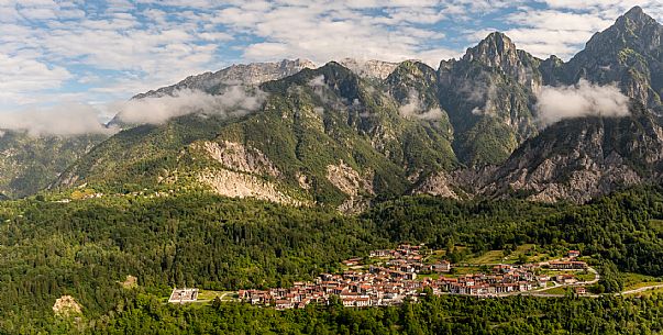 The characteristic town of Andreis, inside the Friulian Dolomites Natural Park