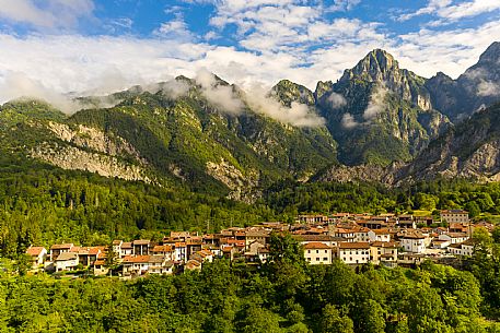 The characteristic town of Andreis, inside the Friulian Dolomites Natural Park