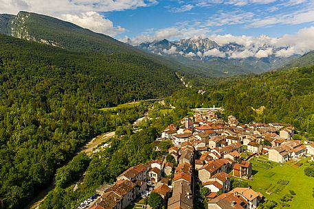 The characteristic town of Andreis, inside the Friulian Dolomites Natural Park