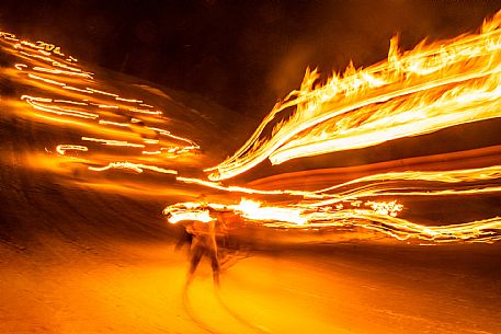 Monte Santo di Lussari.
The Di Prampero slope in Camporosso welcomed 2024 with the 51st of the longest torchlight procession in the entire Alpine arc