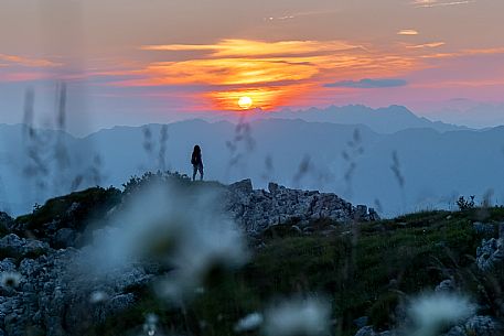 Along the path that leads from the Pellizzo refuge to the top of Mount Matajur, Prealpi Giulie