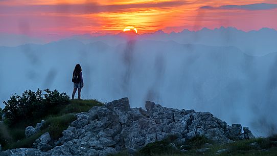 Along the path that leads from the Pellizzo refuge to the top of Mount Matajur, Prealpi Giulie