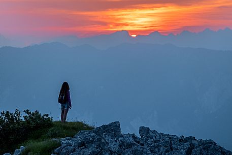 Along the path that leads from the Pellizzo refuge to the top of Mount Matajur, Prealpi Giulie