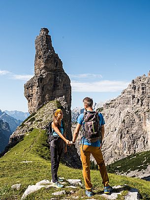Trekking from the Pordenone Refuge to the Campanile of Val Montanaia, Giuliano Perugini Bivouac. Friulian Dolomites Natural Park, UNESCO. Trekking from the Pordenone Refuge to the Campanile of Val Montanaia, Giuliano Perugini Bivouac. Friulian Dolomites Natural Park, UNESCO.