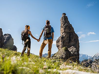 Trekking from the Pordenone Refuge to the Campanile of Val Montanaia, Giuliano Perugini Bivouac. Friulian Dolomites Natural Park, UNESCO. Trekking from the Pordenone Refuge to the Campanile of Val Montanaia, Giuliano Perugini Bivouac. Friulian Dolomites Natural Park, UNESCO.