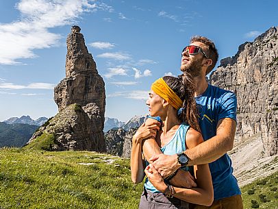 Trekking from the Pordenone Refuge to the Campanile of Val Montanaia, Giuliano Perugini Bivouac. Friulian Dolomites Natural Park, UNESCO. Trekking from the Pordenone Refuge to the Campanile of Val Montanaia, Giuliano Perugini Bivouac. Friulian Dolomites Natural Park, UNESCO.