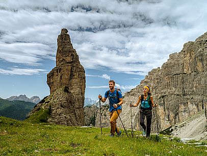 Trekking from the Pordenone Refuge to the Campanile of Val Montanaia, Giuliano Perugini Bivouac. Friulian Dolomites Natural Park, UNESCO. Trekking from the Pordenone Refuge to the Campanile of Val Montanaia, Giuliano Perugini Bivouac. Friulian Dolomites Natural Park, UNESCO.