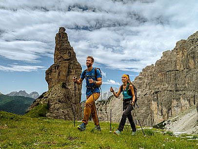 Trekking from the Pordenone Refuge to the Campanile of Val Montanaia, Giuliano Perugini Bivouac. Friulian Dolomites Natural Park, UNESCO. Trekking from the Pordenone Refuge to the Campanile of Val Montanaia, Giuliano Perugini Bivouac. Friulian Dolomites Natural Park, UNESCO.