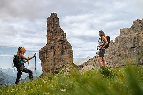 Trekking from the Pordenone Refuge to the Campanile of Val Montanaia, Giuliano Perugini Bivouac. Friulian Dolomites Natural Park, UNESCO. Trekking from the Pordenone Refuge to the Campanile of Val Montanaia, Giuliano Perugini Bivouac. Friulian Dolomites Natural Park, UNESCO.