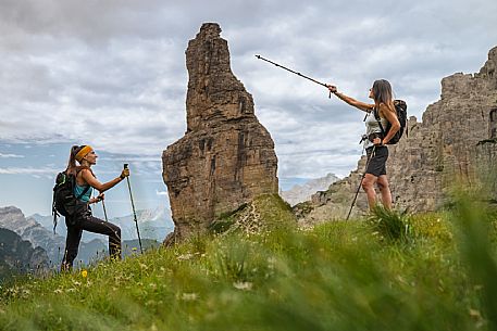 Trekking from the Pordenone Refuge to the Campanile of Val Montanaia, Giuliano Perugini Bivouac. Friulian Dolomites Natural Park, UNESCO. Trekking from the Pordenone Refuge to the Campanile of Val Montanaia, Giuliano Perugini Bivouac. Friulian Dolomites Natural Park, UNESCO.