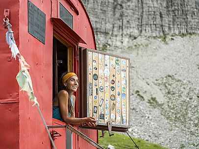 Trekking from the Pordenone Refuge to the Campanile of Val Montanaia, Giuliano Perugini Bivouac. Friulian Dolomites Natural Park, UNESCO. Trekking from the Pordenone Refuge to the Campanile of Val Montanaia, Giuliano Perugini Bivouac. Friulian Dolomites Natural Park, UNESCO.