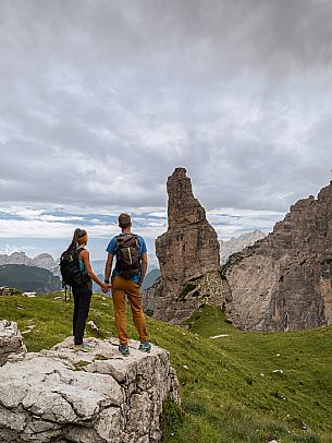Trekking from the Pordenone Refuge to the Campanile of Val Montanaia, Giuliano Perugini Bivouac. Friulian Dolomites Natural Park, UNESCO. Trekking from the Pordenone Refuge to the Campanile of Val Montanaia, Giuliano Perugini Bivouac. Friulian Dolomites Natural Park, UNESCO.