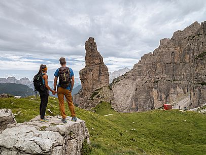 Trekking from the Pordenone Refuge to the Campanile of Val Montanaia, Giuliano Perugini Bivouac. Friulian Dolomites Natural Park, UNESCO. Trekking from the Pordenone Refuge to the Campanile of Val Montanaia, Giuliano Perugini Bivouac. Friulian Dolomites Natural Park, UNESCO.