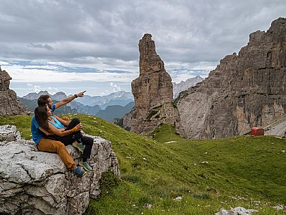 Trekking from the Pordenone Refuge to the Campanile of Val Montanaia, Giuliano Perugini Bivouac. Friulian Dolomites Natural Park, UNESCO. Trekking from the Pordenone Refuge to the Campanile of Val Montanaia, Giuliano Perugini Bivouac. Friulian Dolomites Natural Park, UNESCO.