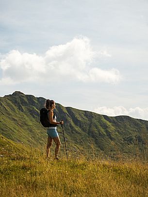 Trekking along the path to the panoramic peak of Monte Crostis, Panoramica delle Vette, Ravascletto, Carnia