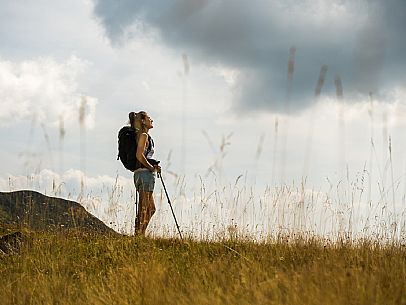 Trekking along the path to the panoramic peak of Monte Crostis, Panoramica delle Vette, Ravascletto, Carnia