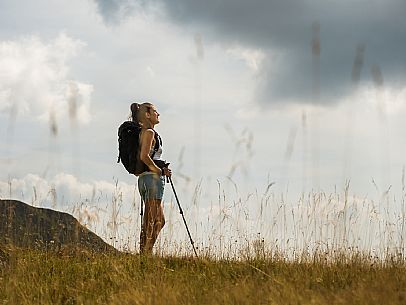 Trekking along the path to the panoramic peak of Monte Crostis, Panoramica delle Vette, Ravascletto, Carnia