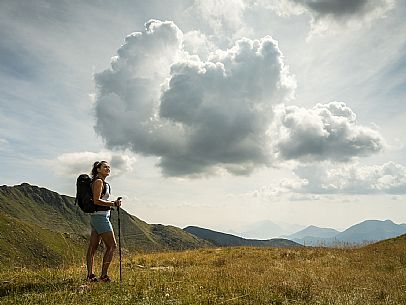 Trekking along the path to the panoramic peak of Monte Crostis, Panoramica delle Vette, Ravascletto, Carnia