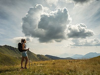 Trekking along the path to the panoramic peak of Monte Crostis, Panoramica delle Vette, Ravascletto, Carnia
