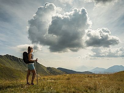 Trekking along the path to the panoramic peak of Monte Crostis, Panoramica delle Vette, Ravascletto, Carnia