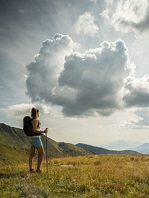 Trekking along the path to the panoramic peak of Monte Crostis, Panoramica delle Vette, Ravascletto, Carnia
