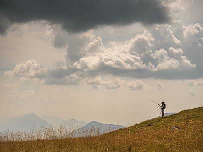 Trekking along the path to the panoramic peak of Monte Crostis, Panoramica delle Vette, Ravascletto, Carnia