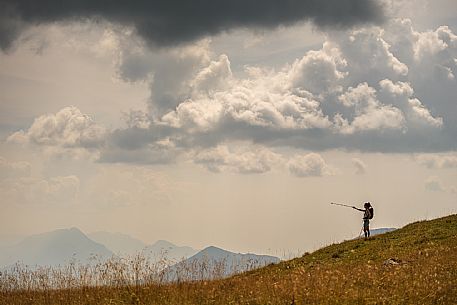 Trekking along the path to the panoramic peak of Monte Crostis, Panoramica delle Vette, Ravascletto, Carnia