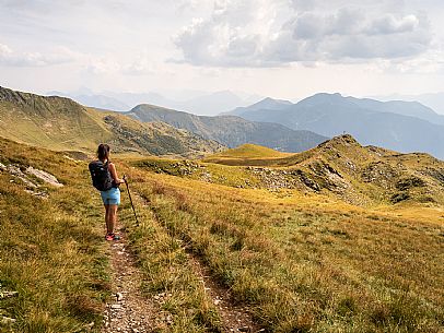 Trekking along the path to the panoramic peak of Monte Crostis, Panoramica delle Vette, Ravascletto, Carnia