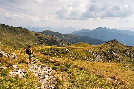 Trekking along the path to the panoramic peak of Monte Crostis, Panoramica delle Vette, Ravascletto, Carnia