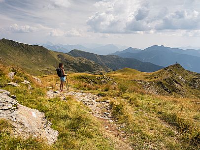 Trekking along the path to the panoramic peak of Monte Crostis, Panoramica delle Vette, Ravascletto, Carnia