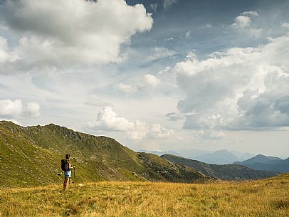 Trekking along the path to the panoramic peak of Monte Crostis, Panoramica delle Vette, Ravascletto, Carnia