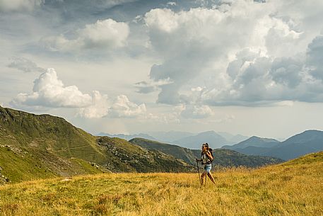 Trekking along the path to the panoramic peak of Monte Crostis, Panoramica delle Vette, Ravascletto, Carnia
