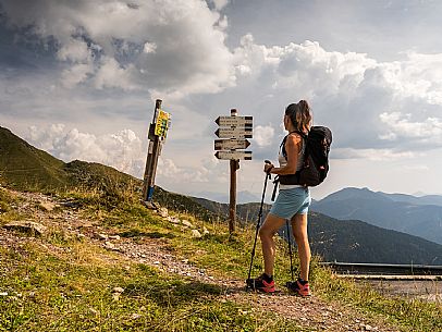 Trekking along the path to the panoramic peak of Monte Crostis, Panoramica delle Vette, Ravascletto, Carnia