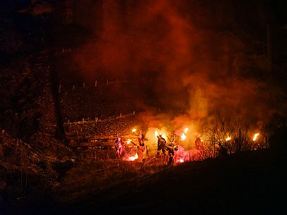 Krampus and St Nicholas, the tradition of 5 December in Tarvisio. Here in the mining village of Cave del Predil